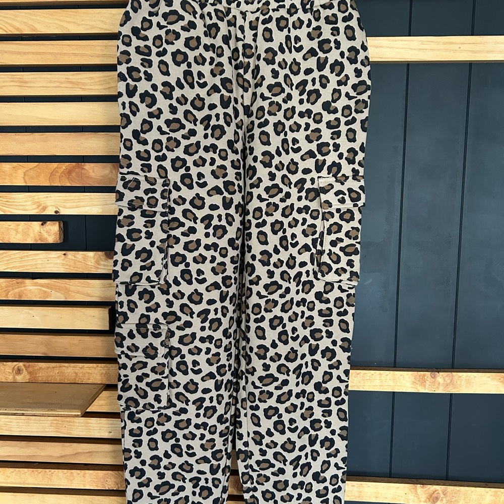 Leopard Print Cargo Pants